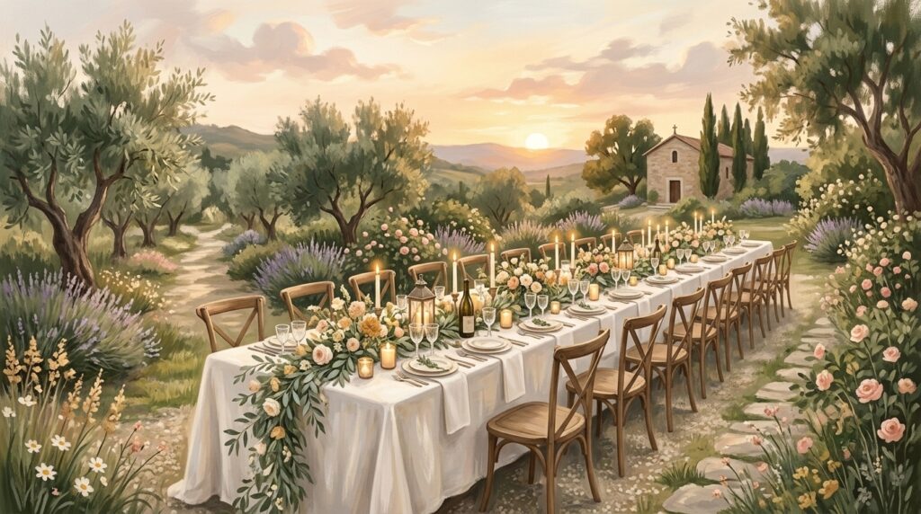 Many are called but few are chosen — a long table set with many empty chairs, waiting to be filled