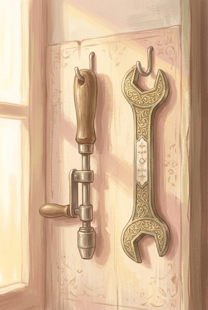 The same Spirit — two very different tools hanging side by side in soft light