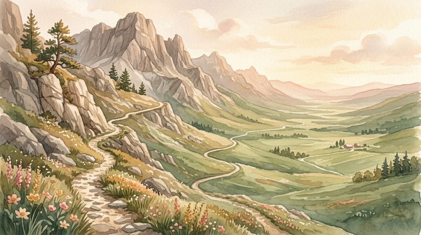 A path running down from stony mountains toward open country, the Introit's call read as humility and simplicity of heart